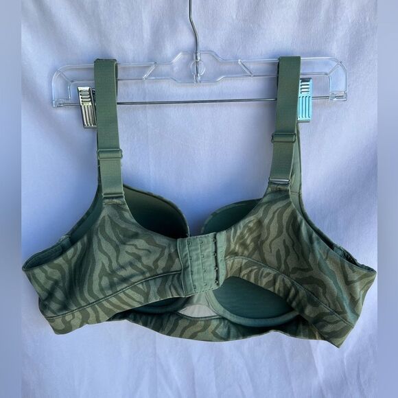 Cacique 42D Lightly Lined Balconette Bra Green Zebra Print - Picture 5 of 9